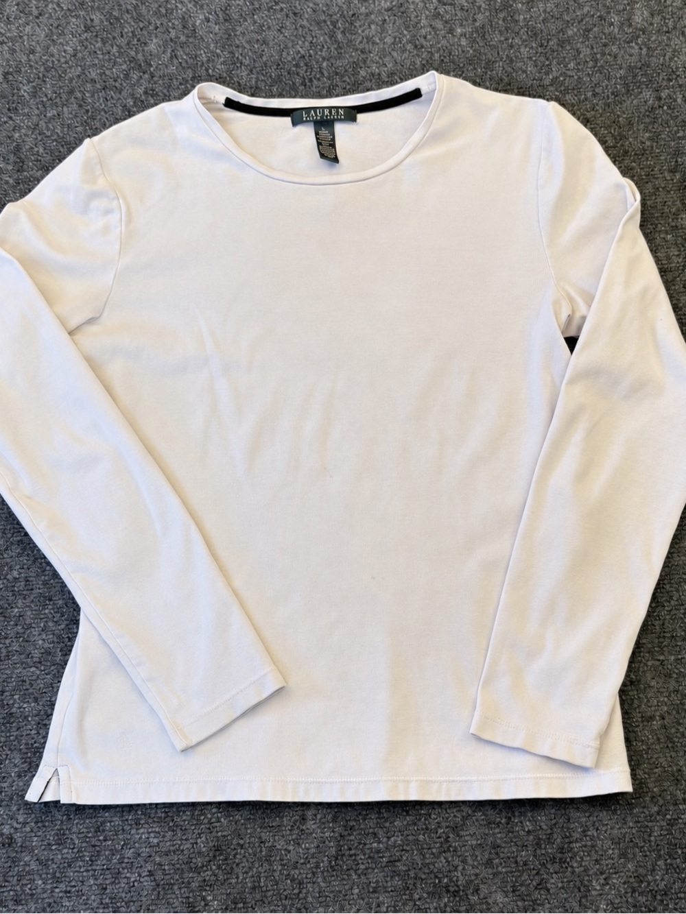 Lauren Ralph Lauren Women’s L Ivory Ribbed Long Sleeve Top